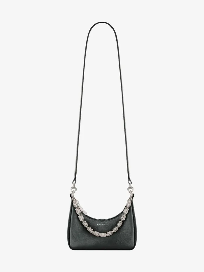 Women Crossbody Bags Givenchy Mini Moon Cut Out Bag In Leather With Chain Black