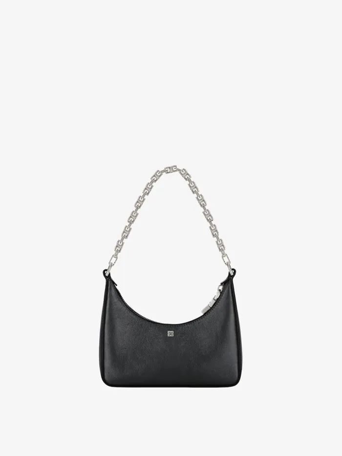 Women Crossbody Bags Givenchy Mini Moon Cut Out Bag In Leather With Chain Black