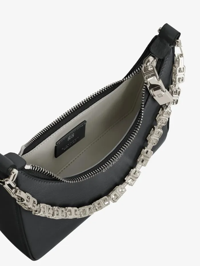 Women Crossbody Bags Givenchy Mini Moon Cut Out Bag In Leather With Chain Black