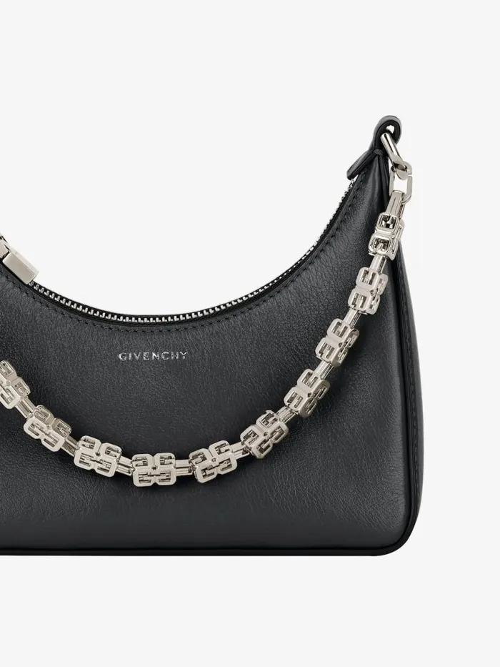 Women Crossbody Bags Givenchy Mini Moon Cut Out Bag In Leather With Chain Black