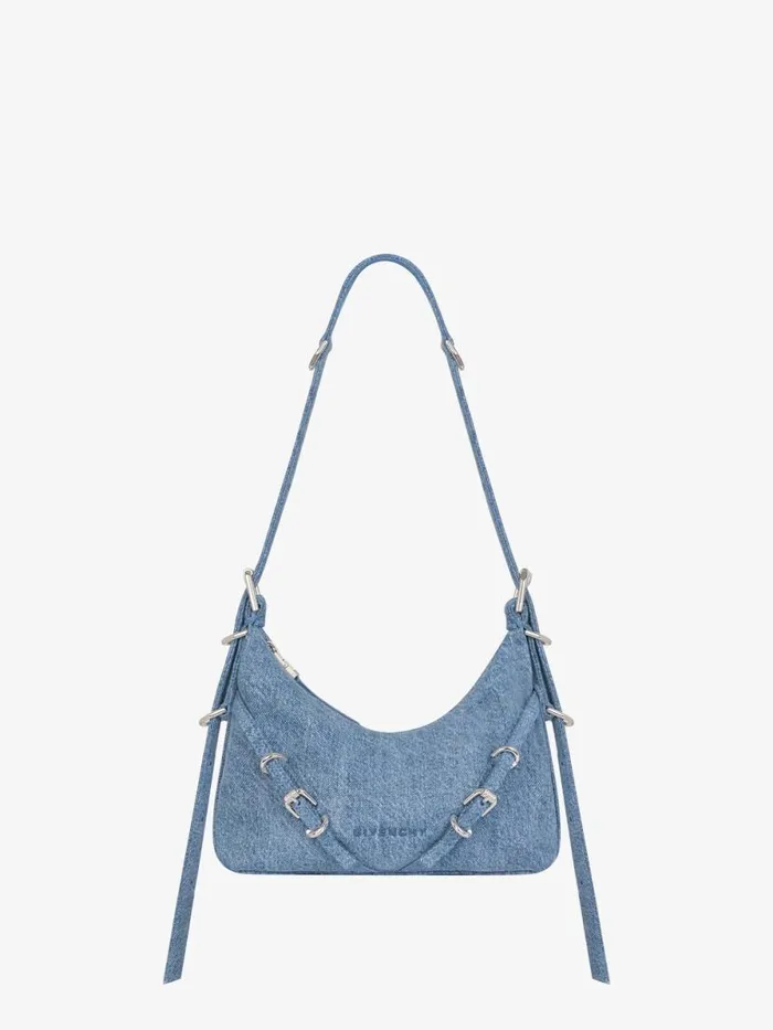 Women Crossbody Bags Givenchy Mini Voyou Bag In Denim Medium Blue