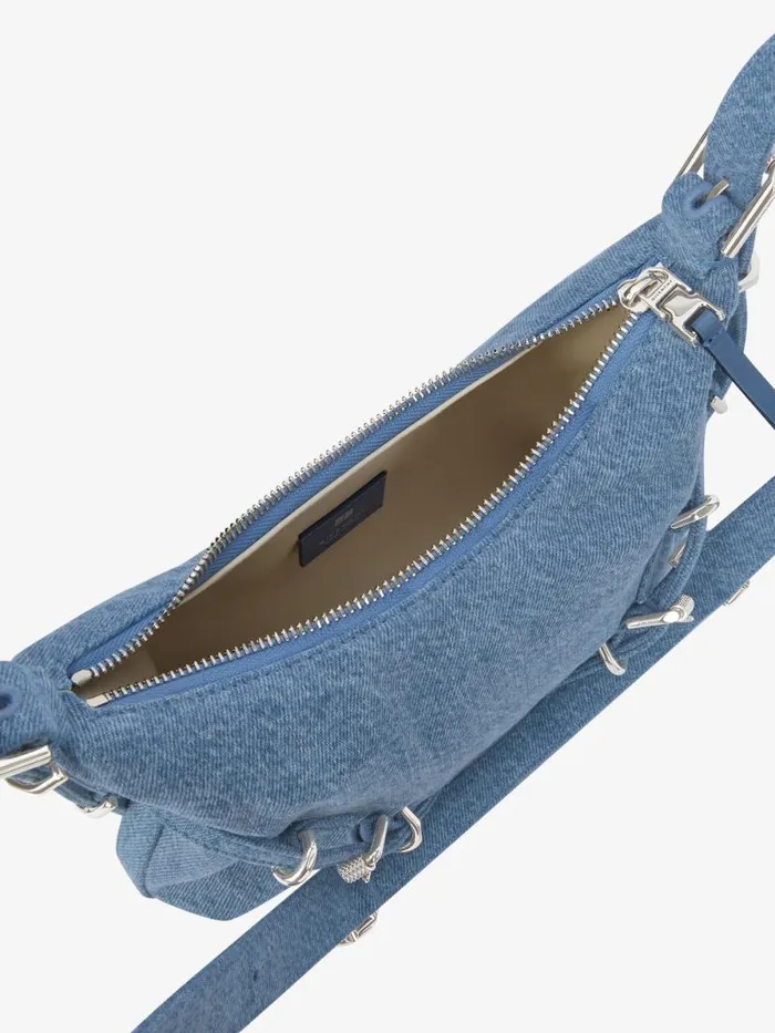 Women Crossbody Bags Givenchy Mini Voyou Bag In Denim Medium Blue