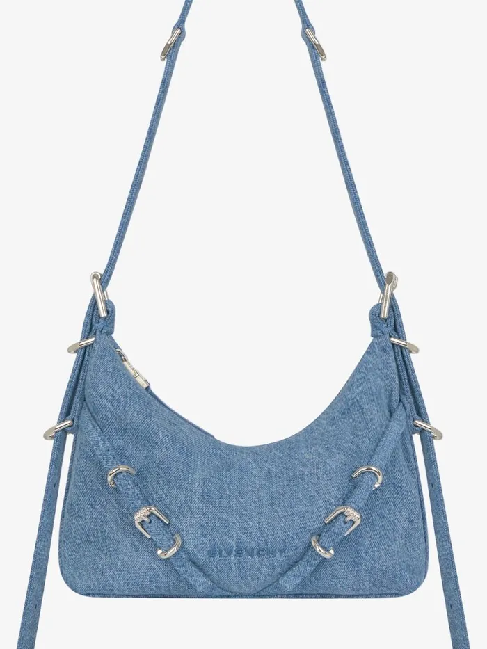 Women Crossbody Bags Givenchy Mini Voyou Bag In Denim Medium Blue