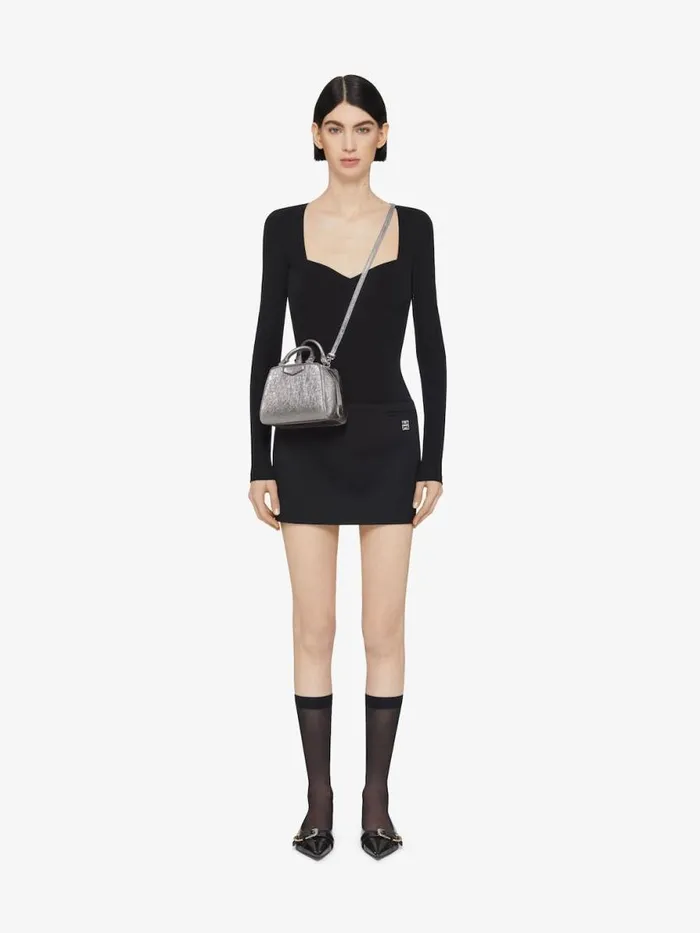 Women Crossbody Bags Givenchy Nano Antigona Cube Bag In Laminated Leather Silvery Grey Women Crossbody Bags Givenchy Nano Antigona Cube Bag In Laminated Leather Silvery Grey