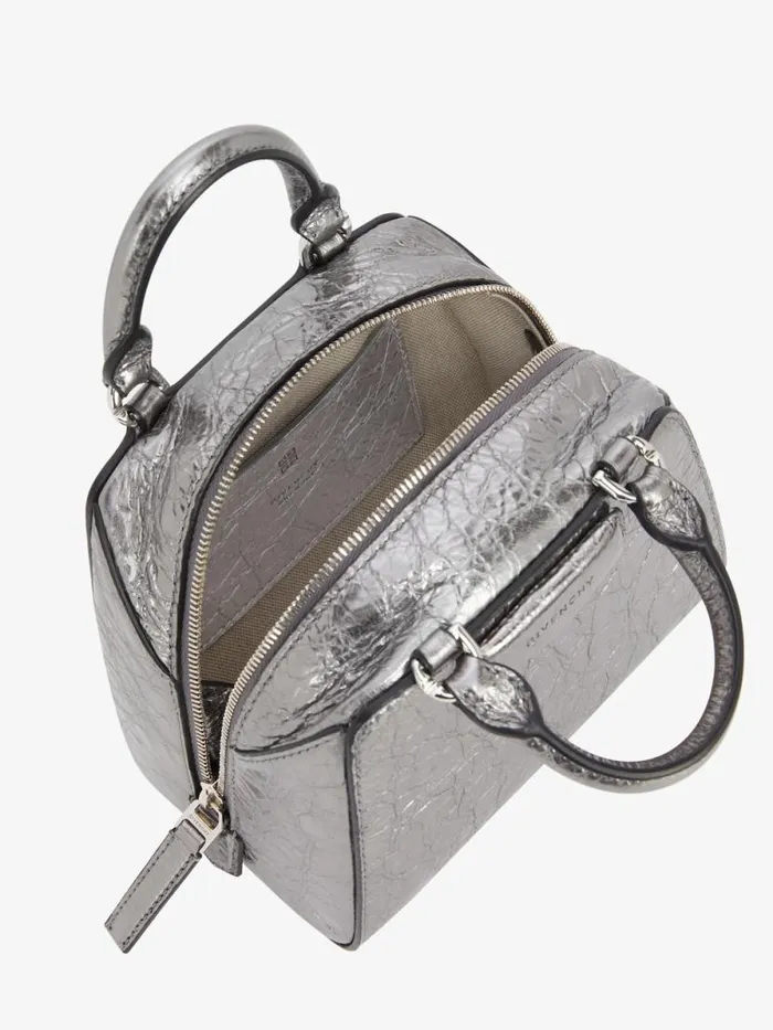 Women Crossbody Bags Givenchy Nano Antigona Cube Bag In Laminated Leather Silvery Grey Women Crossbody Bags Givenchy Nano Antigona Cube Bag In Laminated Leather Silvery Grey