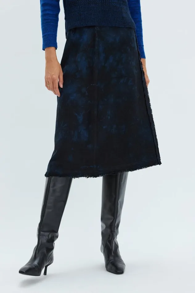Women Dark Indigo Denim Aurora Skirt Raquel Allegra Bottoms