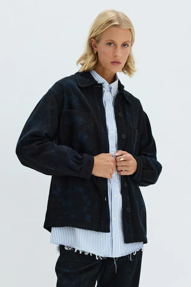 Women Dark Indigo Denim Explorer Jacket Raquel Allegra Tops