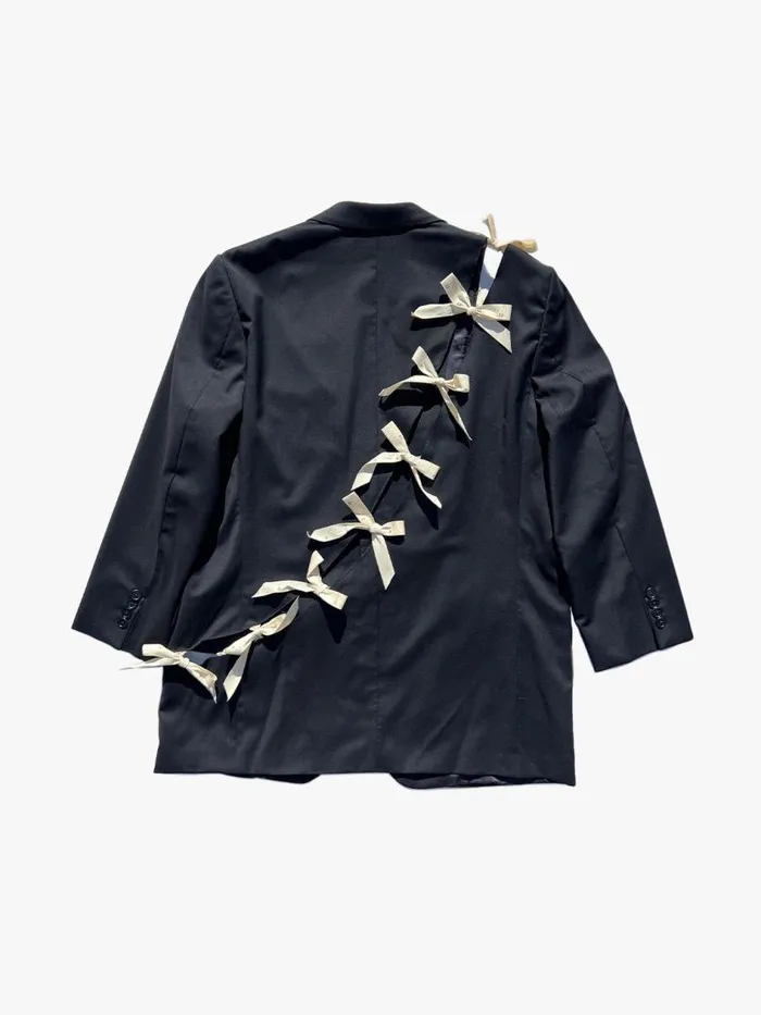 Women Diagonal CutOut Blazer Black Measuring Tape Lisa Says Gah Jackets Outerwear