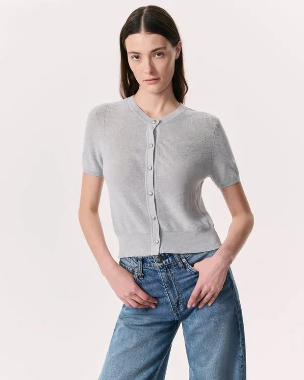 Women Dina CottonBlend Cardigan BlackHeather Grey Sweaters and Sweatshirts rag and bone Women Dina CottonBlend Cardigan BlackHeather Grey Sweaters and Sweatshirts rag and bone