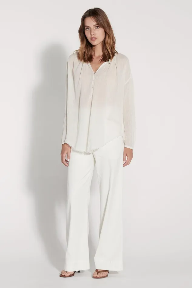Women Dirty White Poet Blouse Raquel Allegra Tops