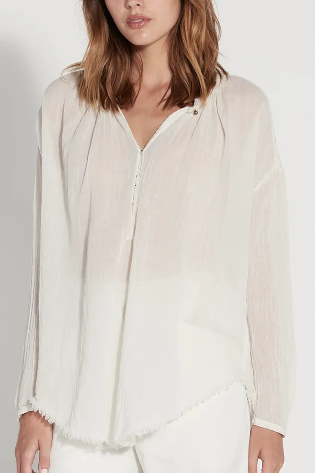 Women Dirty White Poet Blouse Raquel Allegra Tops