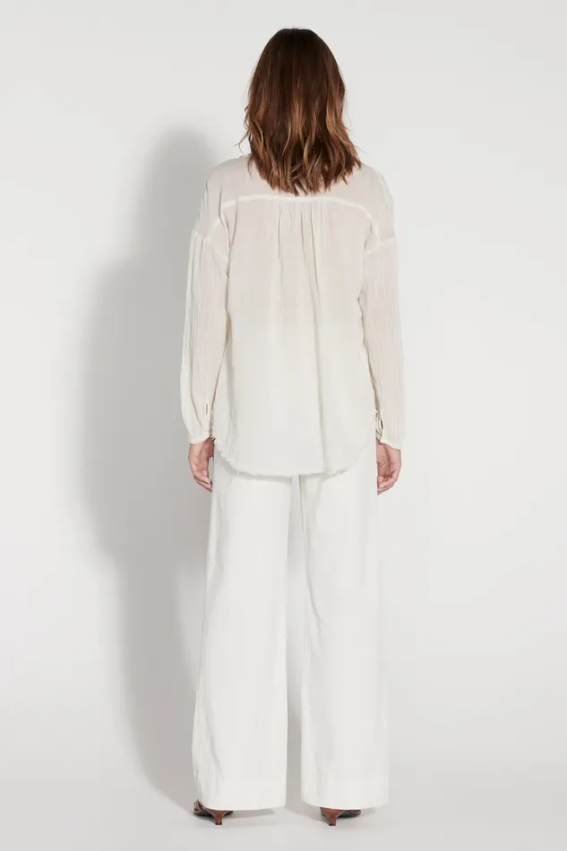 Women Dirty White Poet Blouse Raquel Allegra Tops