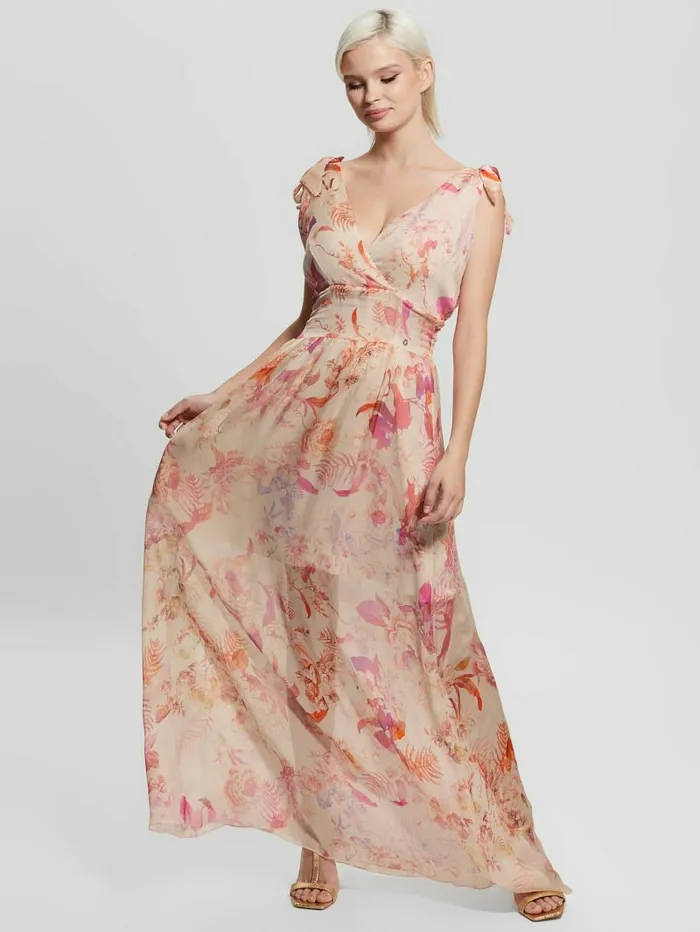 Women Dresses and Jumpsuits GUESS Venus Smocked Maxi Dress Reclaimed Romance