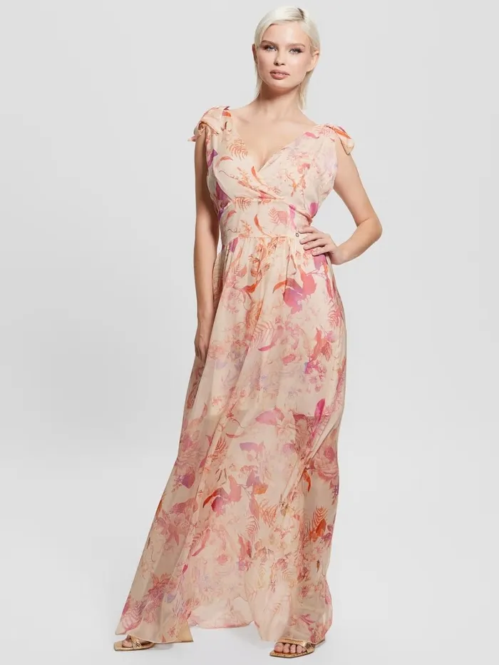 Women Dresses and Jumpsuits GUESS Venus Smocked Maxi Dress Reclaimed Romance