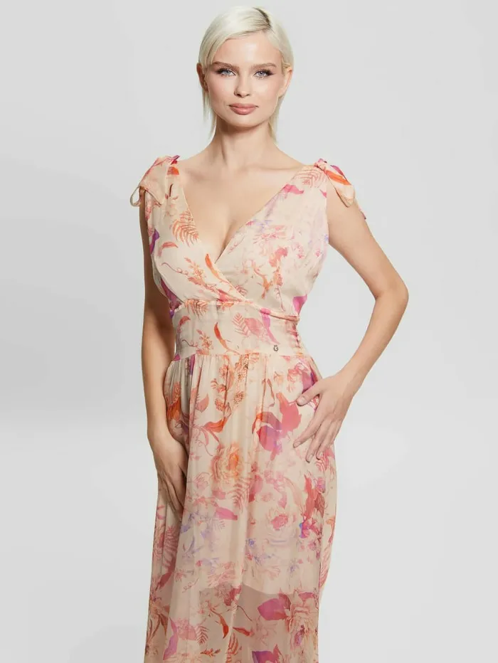 Women Dresses and Jumpsuits GUESS Venus Smocked Maxi Dress Reclaimed Romance