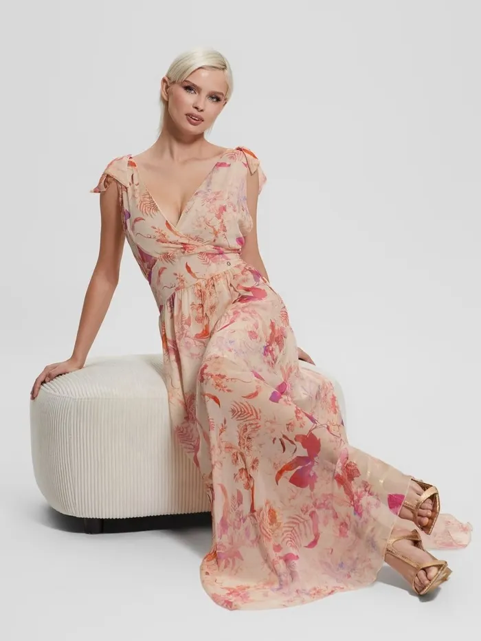 Women Dresses and Jumpsuits GUESS Venus Smocked Maxi Dress Reclaimed Romance