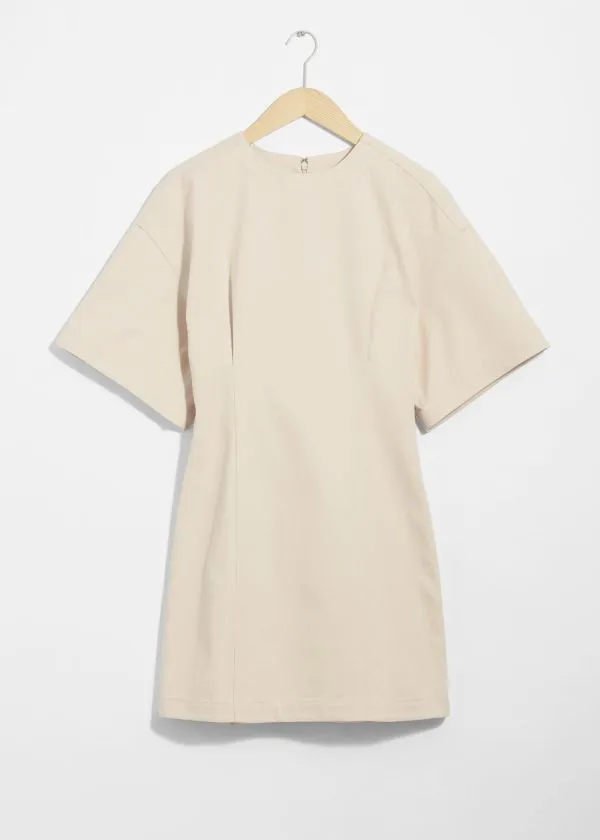 Women Dresses and Other Stories Fitted ShortSleeve Mini Dress Cream