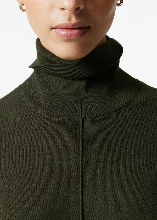 Women Dresses and Other Stories Knitted RollNeck Midi Dress Dark Green