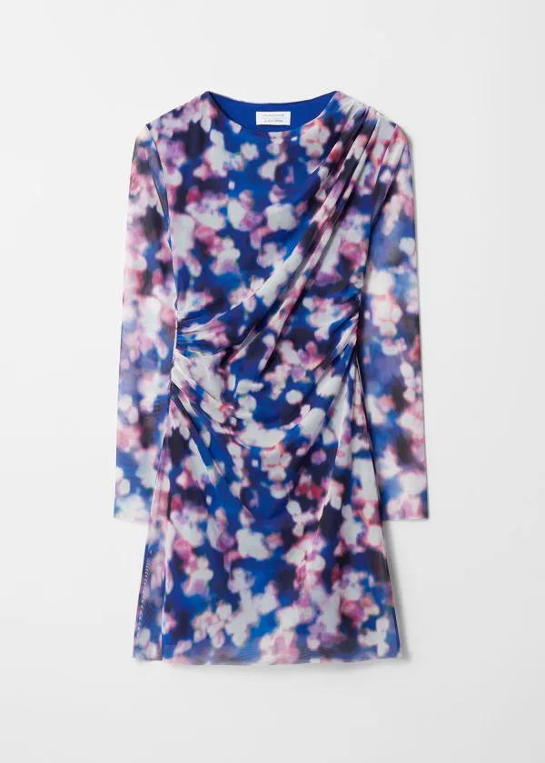 Women Dresses and Other Stories LongSleeve Draped Mini Dress Floral