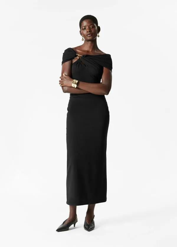 Women Dresses and Other Stories OffShoulder Maxi Dress Black