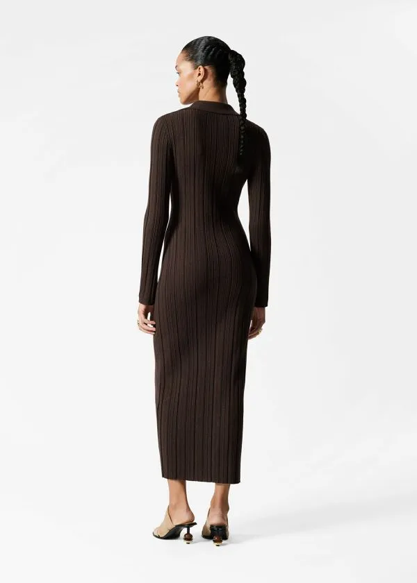 Women Dresses and Other Stories RibKnit Wool Maxi Dress Brown