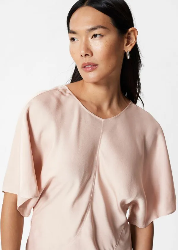 Women Dresses and Other Stories Satin Midi Dress Peach