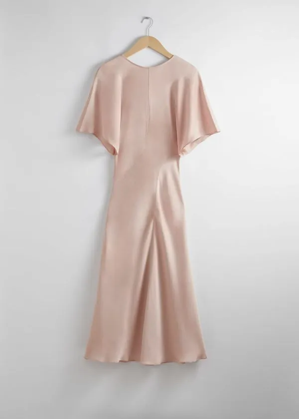 Women Dresses and Other Stories Satin Midi Dress Peach