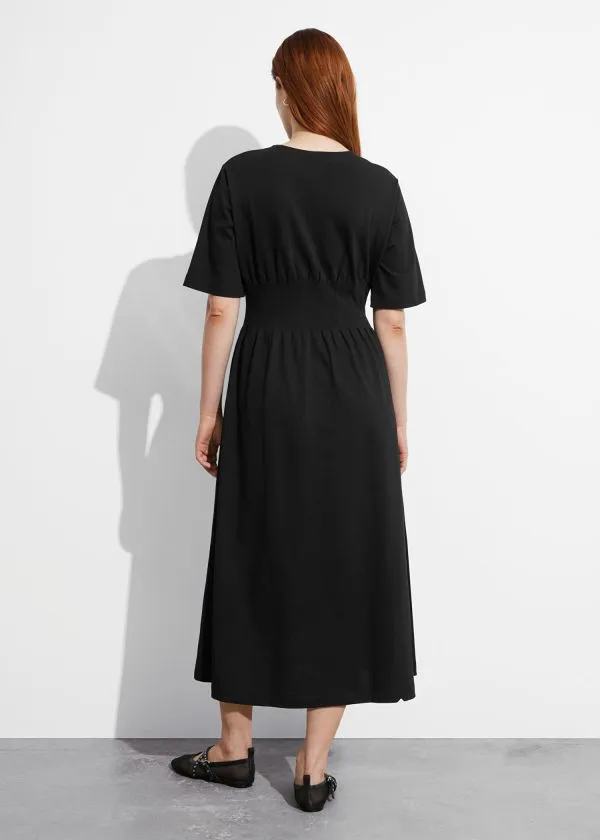 Women Dresses and Other Stories ShortSleeve Midi Dress Black