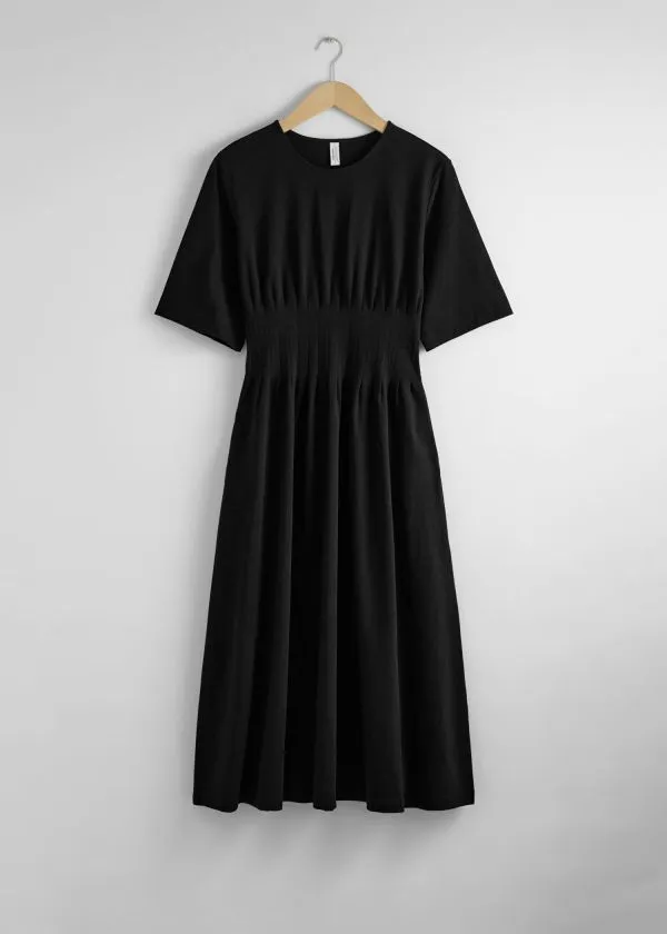 Women Dresses and Other Stories ShortSleeve Midi Dress Black