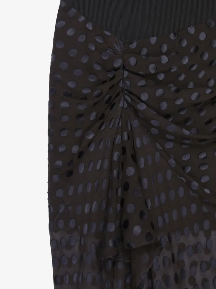Women Dresses Givenchy Draped Dress In Jersey And Polka Dots Dvor Satin Black