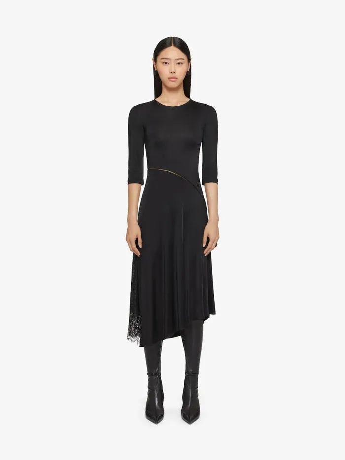Women Dresses Givenchy Dress In Jersey And Lace Black