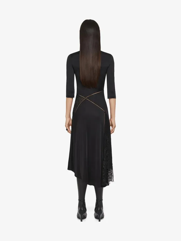 Women Dresses Givenchy Dress In Jersey And Lace Black