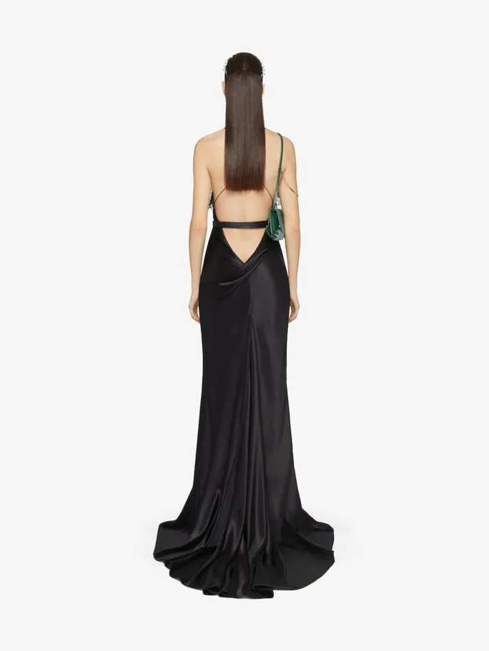 Women Dresses Givenchy Evening Dress In Satin With Lace Black