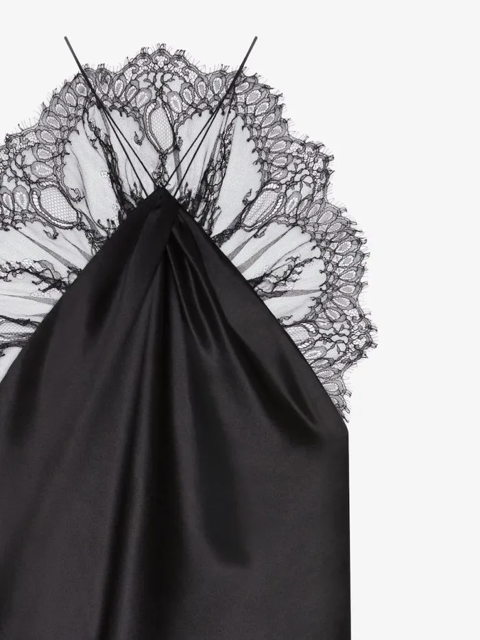 Women Dresses Givenchy Evening Dress In Satin With Lace Black