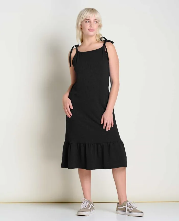 Women Dresses Toad and Co Dandelion Midi Dress Black Texture