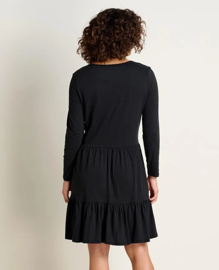 Women Dresses Toad and Co Marley Tiered Long Sleeve Dress Black