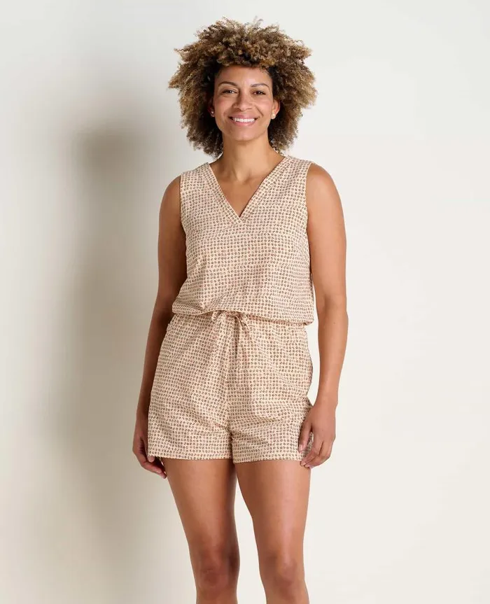Women Dresses Toad and Co Sunkissed Liv Romper Barley Texture Print