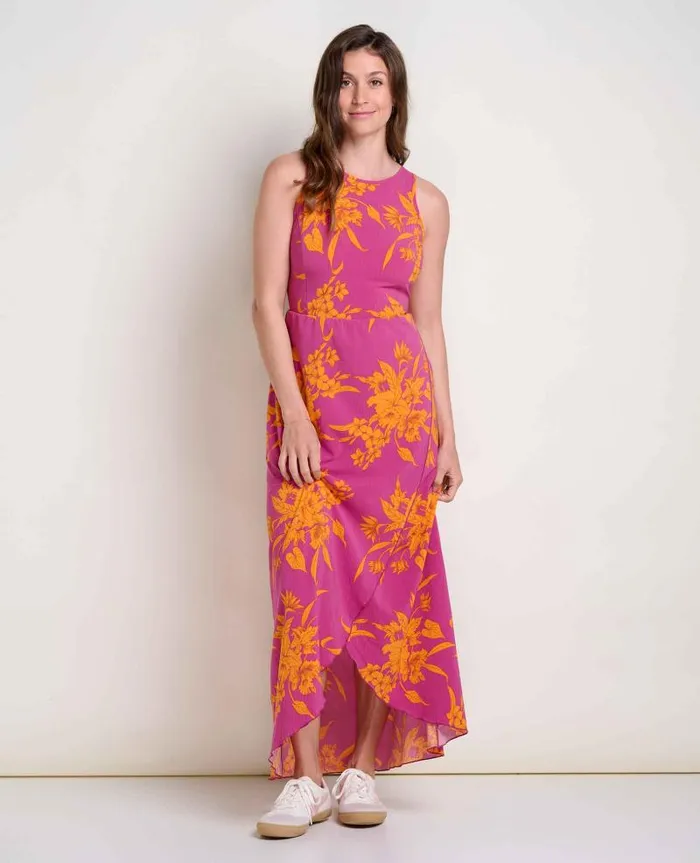 Women Dresses Toad and Co Sunkissed Maxi Dress Flame Leaf Texture Print