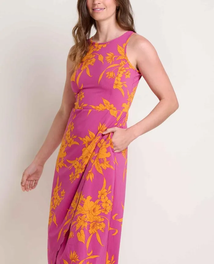 Women Dresses Toad and Co Sunkissed Maxi Dress Flame Leaf Texture Print