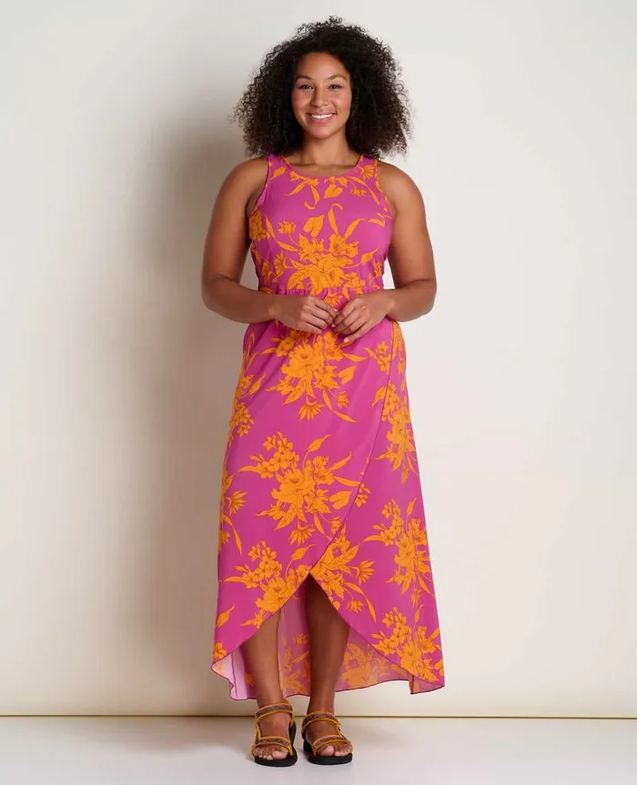 Women Dresses Toad and Co Sunkissed Maxi Dress Flame Leaf Texture Print