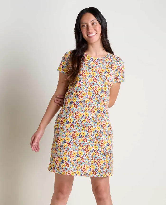 Women Dresses Toad and Co Windmere II Short Sleeve Dress Barley Multi Floral Print Women Dresses Toad and Co Windmere II Short Sleeve Dress Barley Multi Floral Print