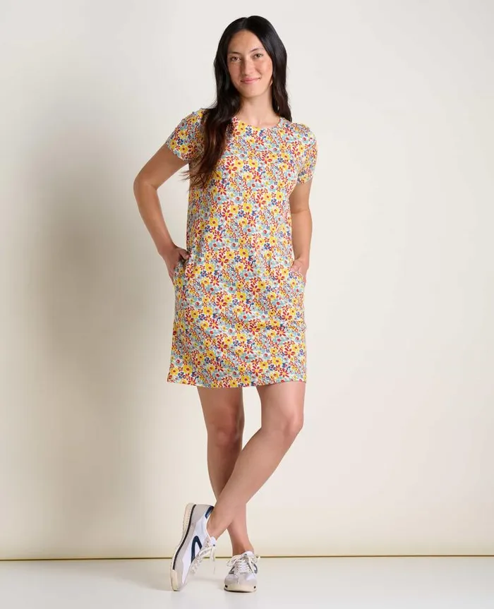 Women Dresses Toad and Co Windmere II Short Sleeve Dress Barley Multi Floral Print