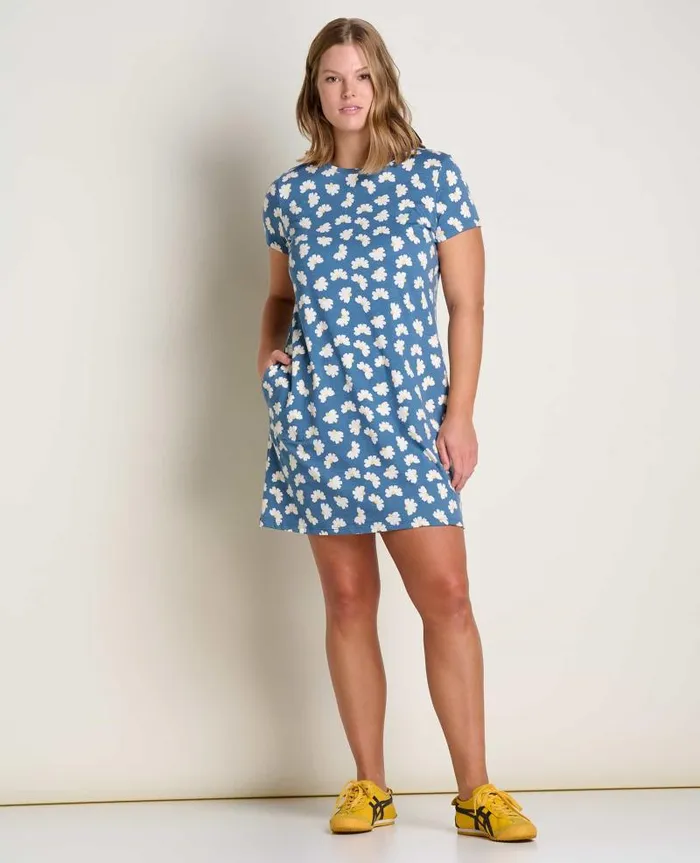 Women Dresses Toad and Co Windmere II Short Sleeve Dress Pacific Half Daisy Print