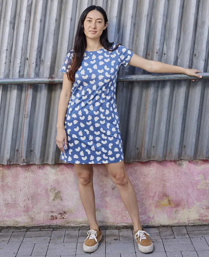 Women Dresses Toad and Co Windmere II Short Sleeve Dress Pacific Half Daisy Print