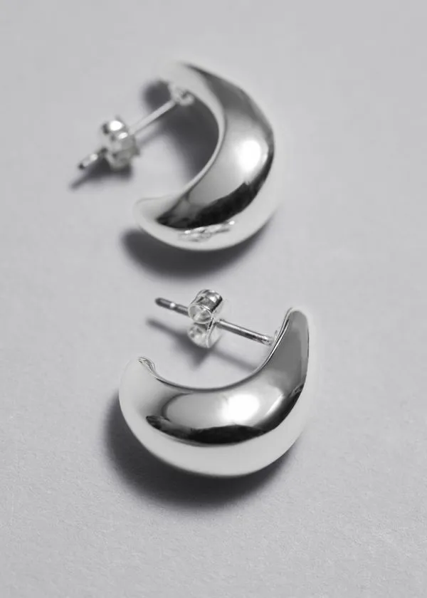 Women Earrings and Other Stories Curved Earrings Silver