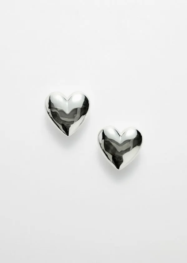 Women Earrings and Other Stories Heart ClipOn Earrings Silver