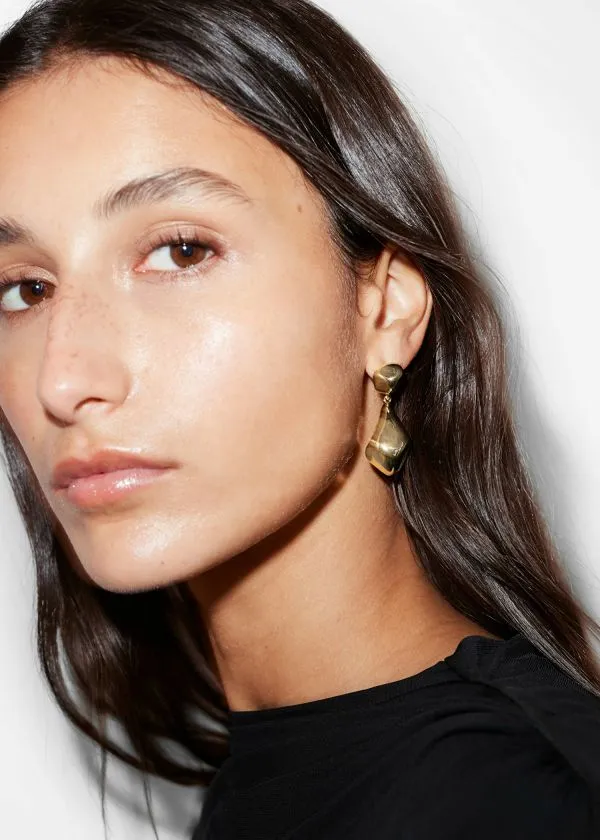 Women Earrings and Other Stories Sculpted Pebbles Drop Earrings Gold