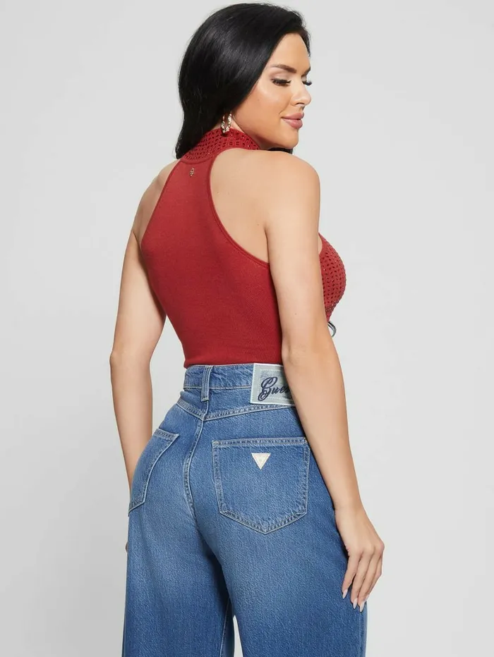 Women Eco Celeste Mirror Sweater Top Chili Red Sweaters and Knits GUESS Women Eco Celeste Mirror Sweater Top Chili Red Sweaters and Knits GUESS