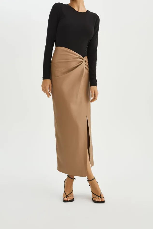 Women EILEEN Faux Leather Maxi Skirt Mocha LAMARQUE Skirts Women EILEEN Faux Leather Maxi Skirt Mocha LAMARQUE Skirts