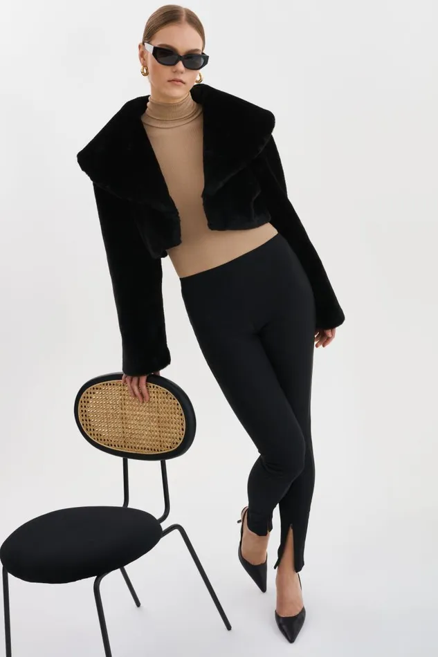Women ELAINE Twill Leggings Black LAMARQUE Pants and Shorts Women ELAINE Twill Leggings Black LAMARQUE Pants and Shorts